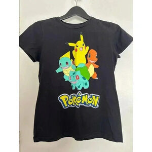 Pokemon Original Starter Characters Pikachu Charmander Squirtle Girls T-Shirt XL